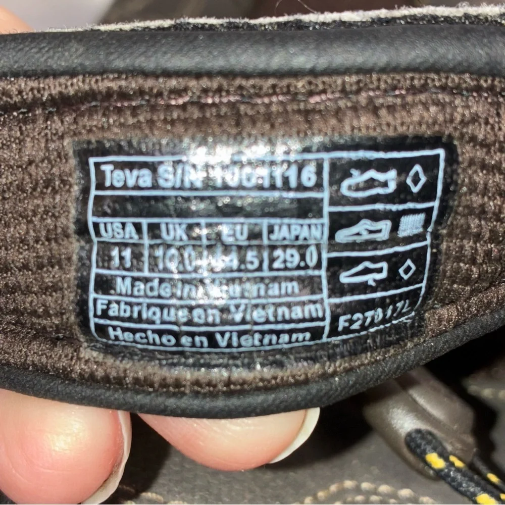 Teva Forebay Men's Sz 11 Brown Leather Hook & Loop Sport Hiking Sandal